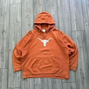 Vintage Rust Hoodie with White Bull Design